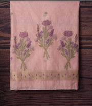 Blush Blossom Pink Muga Cotton Unstitched Suit Set
